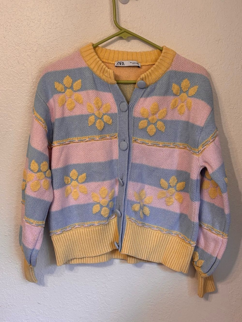 Zara Floral Jacquard Cardigan Small
